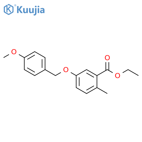 Benzoic acid, 5-[(4-methoxyphenyl)methoxy]-2-methyl-, ethyl ester structure