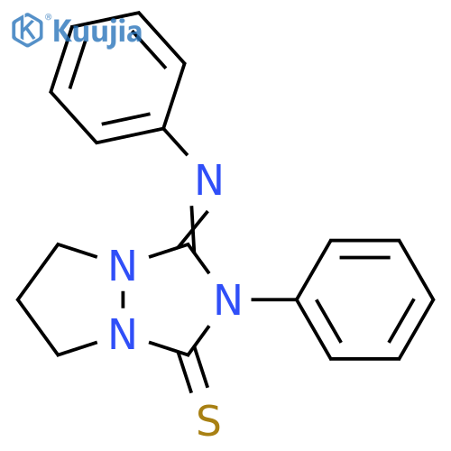 1H,5H-Pyrazolo[1,2-a][1,2,4]triazole-1-thione, tetrahydro-2-phenyl-3-(phenylimino)- structure