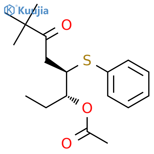 3-Octanone, 6-(acetyloxy)-2,2-dimethyl-5-(phenylthio)-, (R*,R*)- structure
