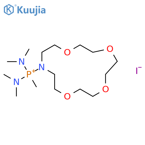 Phosphorus(1+),bis(N-methylmethanaminato)methyl(1,4,7,10-tetraoxa-13-azacyclopentadecanato-N)-,iodide, (T-4)- (9CI) structure