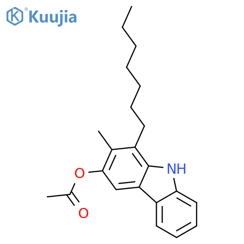 9H-Carbazol-3-ol,1-heptyl-2-methyl-, 3-acetate structure
