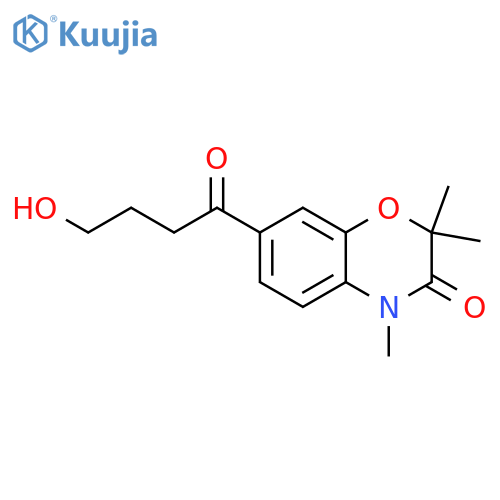 2H-1,4-Benzoxazin-3(4H)-one, 7-(4-hydroxy-1-oxobutyl)-2,2,4-trimethyl- structure