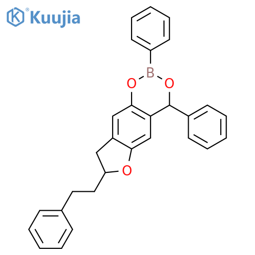 4H-Furo[2,3-g]-1,3,2-benzodioxaborin,7,8-dihydro-2,4-diphenyl-7-(2-phenylethyl)- structure