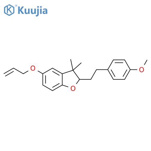 Benzofuran,2,3-dihydro-2-[2-(4-methoxyphenyl)ethyl]-3,3-dimethyl-5-(2-propenyloxy)- structure