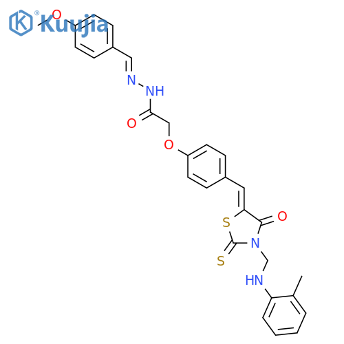 Acetic acid,[4-[[3-[[(methylphenyl)amino]methyl]-4-oxo-2-thioxo-5-thiazolidinylidene]methyl]phenoxy]-,[(4-methoxyphenyl)methylene]hydrazide (9CI) structure