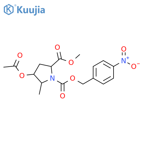 1,2-Pyrrolidinedicarboxylic acid, 4-(acetyloxy)-5-methyl-, 2-methyl1-[(4-nitrophenyl)methyl] ester structure