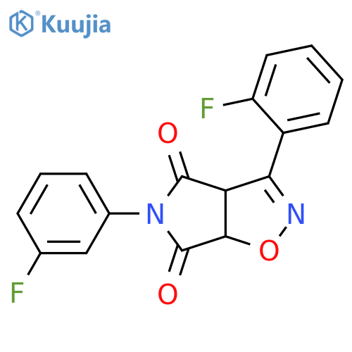 4H-Pyrrolo[3,4-d]isoxazole-4,6(5H)-dione, 3-(2-fluorophenyl)-5-(3-fluorophenyl)-3a,6a-dihydro- structure