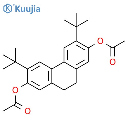 2,7-Phenanthrenediol, 3,6-bis(1,1-dimethylethyl)-9,10-dihydro-,diacetate structure