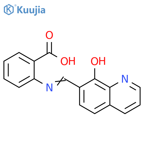 Benzoic acid, 2-[[(8-hydroxy-7-quinolinyl)methylene]amino]- structure