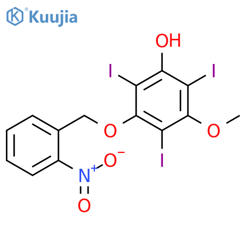 Phenol, 2,4,6-triiodo-3-methoxy-5-[(2-nitrophenyl)methoxy]- structure