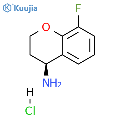 (4S)-8-fluoro-3,4-dihydro-2H-1-benzopyran-4-amine hydrochloride structure