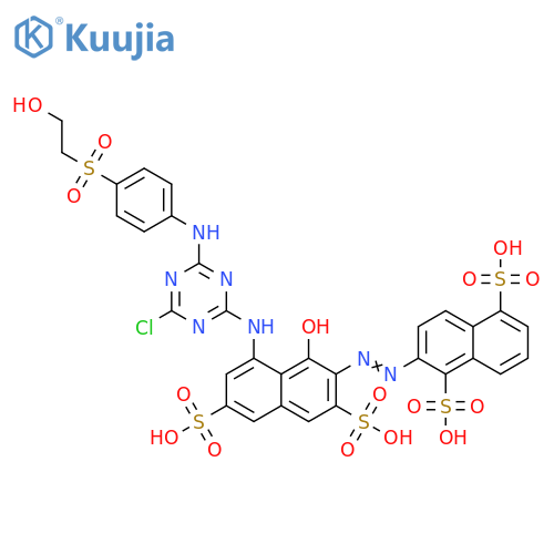 1,5-Naphthalenedisulfonic acid,2-[[8-[[4-chloro-6-[[4-[(2-hydroxyethyl)sulfonyl]phenyl]amino]-1,3,5-triazin-2-yl]amino]-1-hydroxy-3,6-disulfo-2-naphthalenyl]azo]- structure