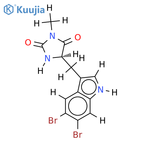 rac-5'-[(5,6-dibromo-1H-indol-3-yl)methyl]-3'-methylimidazolidine-2',4'-dione structure