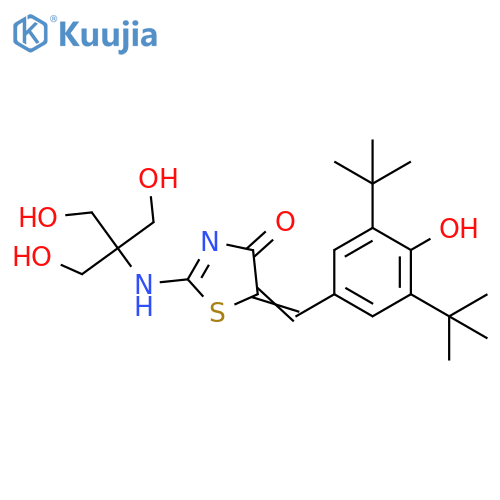 4(5H)-Thiazolone,5-[[3,5-bis(1,1-dimethylethyl)-4-hydroxyphenyl]methylene]-2-[[2-hydroxy-1,1-bis(hydroxymethyl)ethyl]amino]- structure