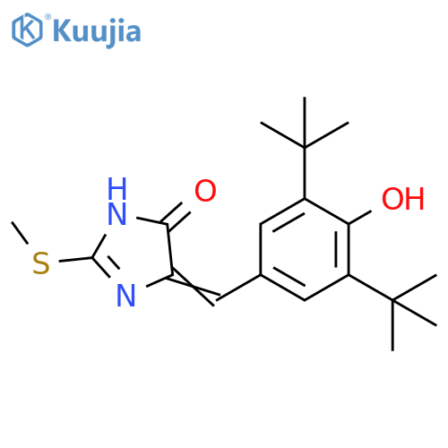 4H-Imidazol-4-one,5-[[3,5-bis(1,1-dimethylethyl)-4-hydroxyphenyl]methylene]-1,5-dihydro-2-(methylthio)- structure