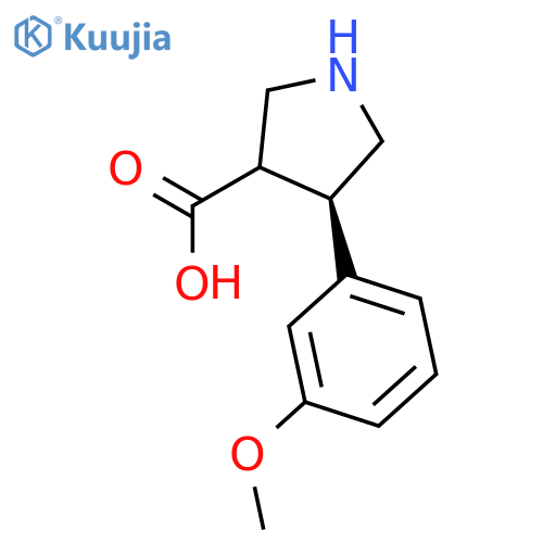 rac-(3R,4S)-4-(3-methoxyphenyl)pyrrolidine-3-carboxylic acid structure