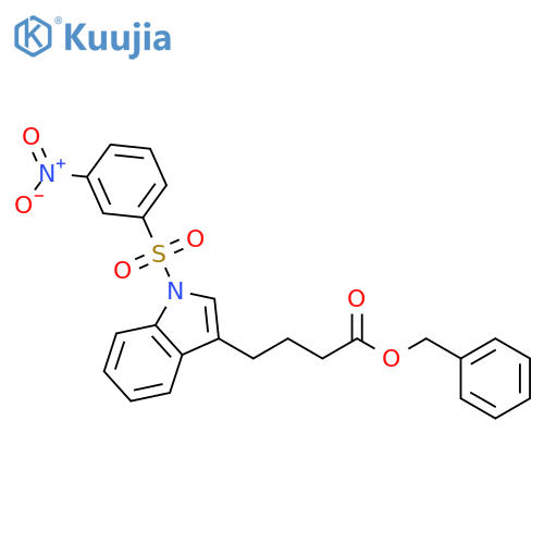 1H-Indole-3-butanoic acid, 1-[(3-nitrophenyl)sulfonyl]-, phenylmethylester structure