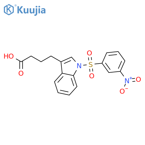 1H-Indole-3-butanoic acid, 1-[(3-nitrophenyl)sulfonyl]- structure