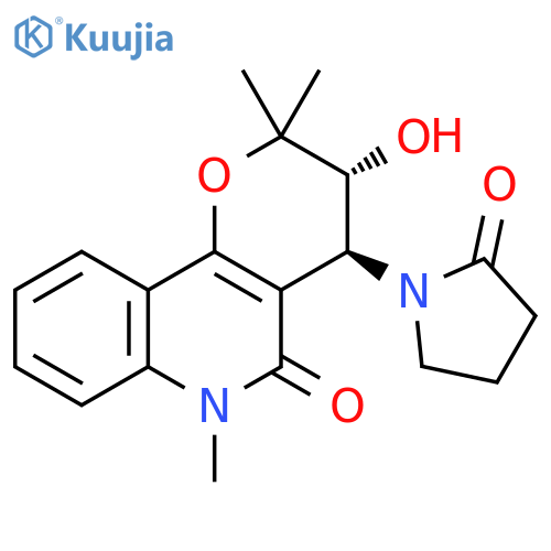 5H-Pyrano[3,2-c]quinolin-5-one,2,3,4,6-tetrahydro-3-hydroxy-2,2,6-trimethyl-4-(2-oxo-1-pyrrolidinyl)-,trans- structure