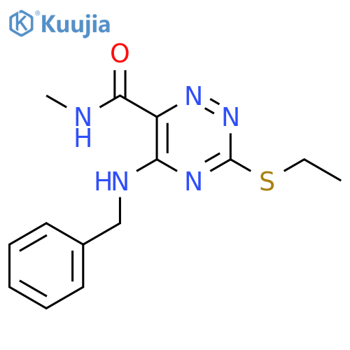 1,2,4-Triazine-6-carboxamide,3-(ethylthio)-N-methyl-5-[(phenylmethyl)amino]- structure