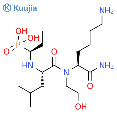 L-Lysinamide, N-(1-phosphonopropyl)-L-leucyl-N-(2-hydroxyethyl)-, (S)- structure