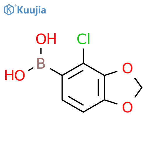 (4-chloro-1,3-dioxaindan-5-yl)boronic acid structure