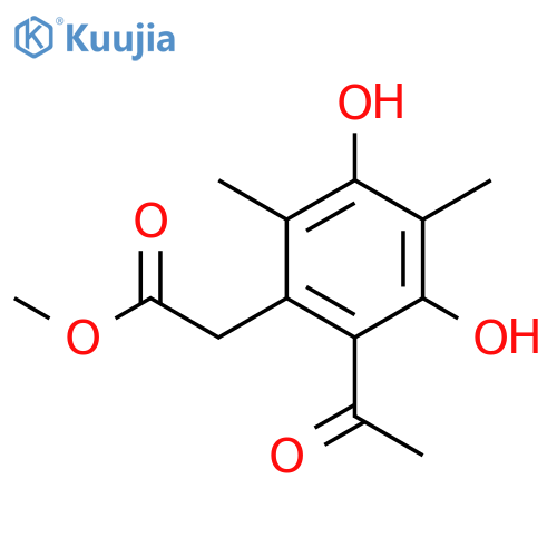 methyl 2-(2-acetyl-3,5-dihydroxy-4,6-dimethylphenyl)acetate structure