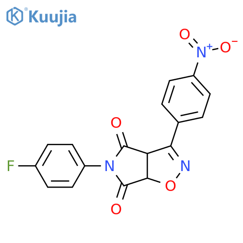 4H-Pyrrolo[3,4-d]isoxazole-4,6(5H)-dione,5-(4-fluorophenyl)-3a,6a-dihydro-3-(4-nitrophenyl)- structure