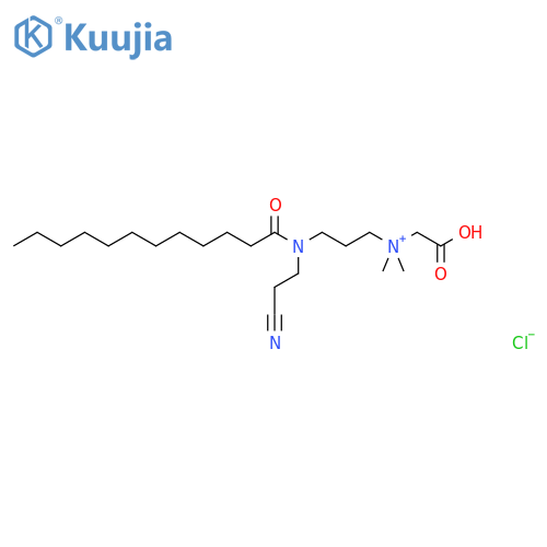 1-Propanaminium, N-(carboxymethyl)-3-[(2-cyanoethyl)(1-oxododecyl)amino]-N,N-dimethyl-, chloride (1:1) structure