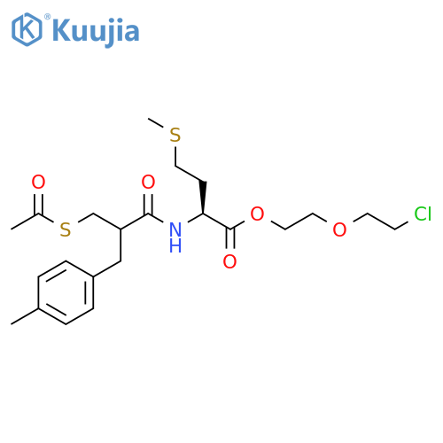 L-Methionine, N-[2-[(acetylthio)methyl]-3-(4-methylphenyl)-1-oxopropyl]-,2-(2-chloroethoxy)ethyl ester structure