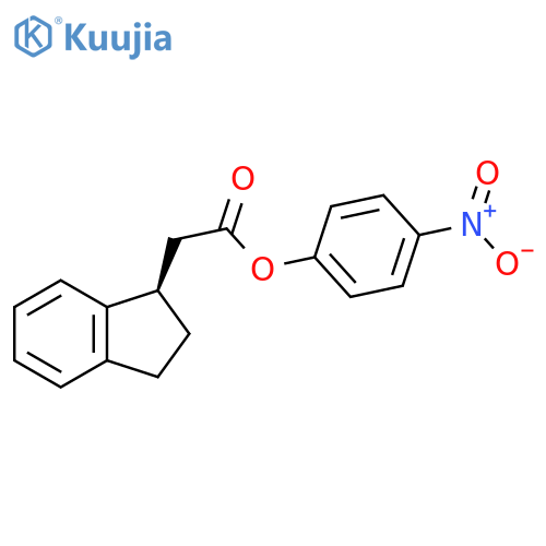 1H-Indene-1-acetic acid, 2,3-dihydro-, 4-nitrophenyl ester, (R)- structure
