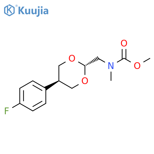 Carbamic acid, [[5-(4-fluorophenyl)-1,3-dioxan-2-yl]methyl]methyl-, methyl ester, trans- (9CI) structure