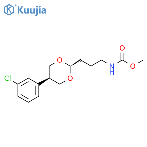 Carbamic acid, [3-[5-(3-chlorophenyl)-1,3-dioxan-2-yl]propyl]-, methyl ester, trans- (9CI) structure