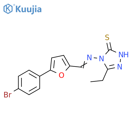 3H-1,2,4-Triazole-3-thione,4-[[[5-(4-bromophenyl)-2-furanyl]methylene]amino]-5-ethyl-2,4-dihydro- structure