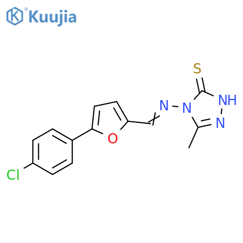 3H-1,2,4-Triazole-3-thione, 4-[[[5-(4-chlorophenyl)-2-furanyl]methylene]amino]-2,4-dihydro-5-methyl- structure