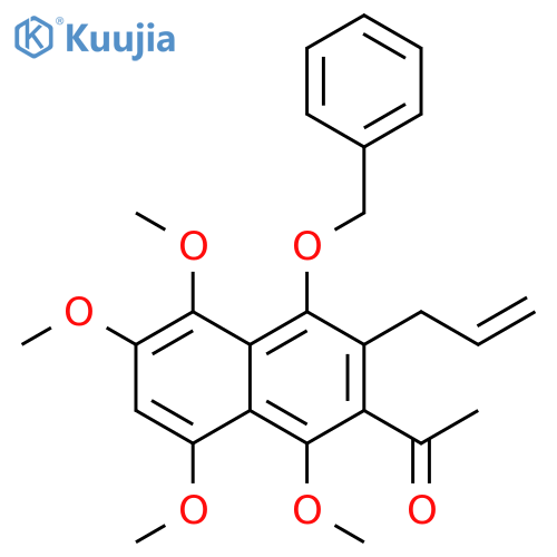 Ethanone,1-[1,5,6,8-tetramethoxy-4-(phenylmethoxy)-3-(2-propenyl)-2-naphthalenyl]- structure