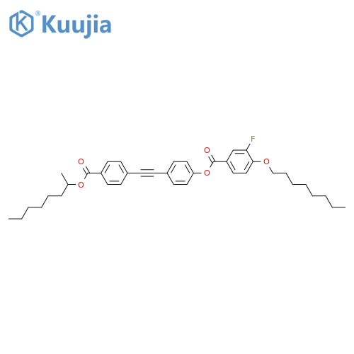 Benzoic acid, 3-fluoro-4-(octyloxy)-, 4-[2-[4-[[(1-methylheptyl)oxy]carbonyl]phenyl]ethynyl]phenyl ester structure