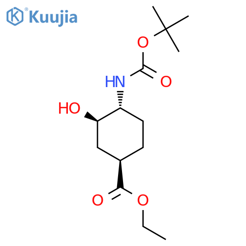 ethyl (1R,3R,4R)-4-{[(tert-butoxy)carbonyl]amino}-3-hydroxycyclohexane-1-carboxylate structure