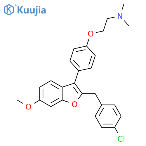 Ethanamine,2-[4-[2-[(4-chlorophenyl)methyl]-6-methoxy-3-benzofuranyl]phenoxy]-N,N-dimethyl- structure