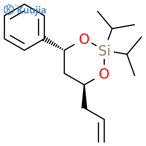 1,3-Dioxa-2-silacyclohexane,2,2-bis(1-methylethyl)-4-phenyl-6-(2-propenyl)-, trans- structure