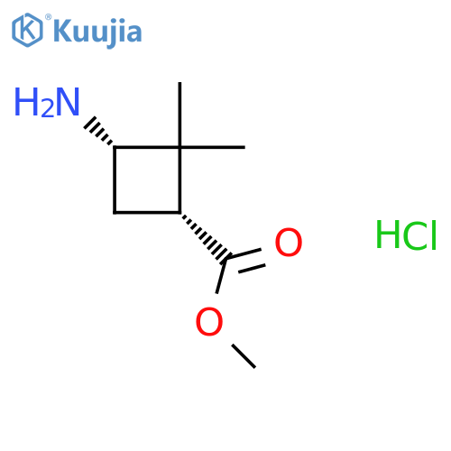 cis-methyl 3-amino-2,2-dimethylcyclobutanecarboxylate hydrochloride structure
