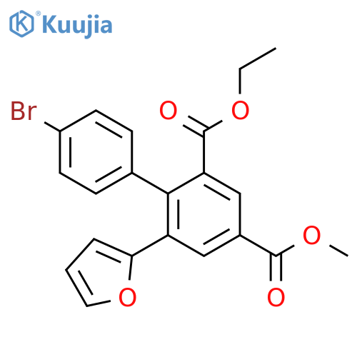 [1,1'-Biphenyl]-2,4-dicarboxylic acid, 4'-bromo-6-(2-furanyl)-, 2-ethyl 4-methyl ester structure
