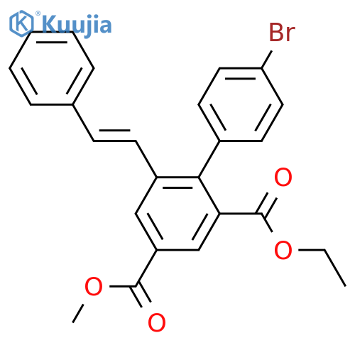 [1,1'-Biphenyl]-2,4-dicarboxylic acid, 4'-bromo-6-[(1E)-2-phenylethenyl]-, 2-ethyl 4-methyl ester structure