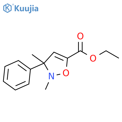 5-Isoxazolecarboxylic acid, 2,3-dihydro-2,3-dimethyl-3-phenyl-, ethyl ester structure