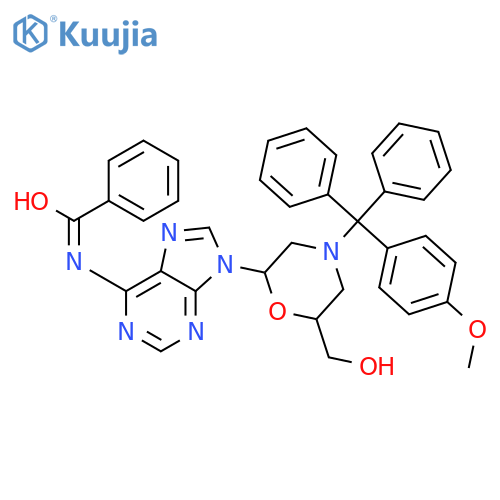 (2R-cis)-n-[9-[6-(hydroxymethyl)-4-[(4-methoxyphenyl)diphenylmethyl]-2-morpholinyl]-9h-purin-6-yl]benzamide structure