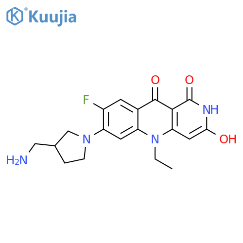 Benzo[b][1,6]naphthyridine-3,10(2H,5H)-dione,7-[3-(aminomethyl)-1-pyrrolidinyl]-5-ethyl-8-fluoro-1-hydroxy- structure