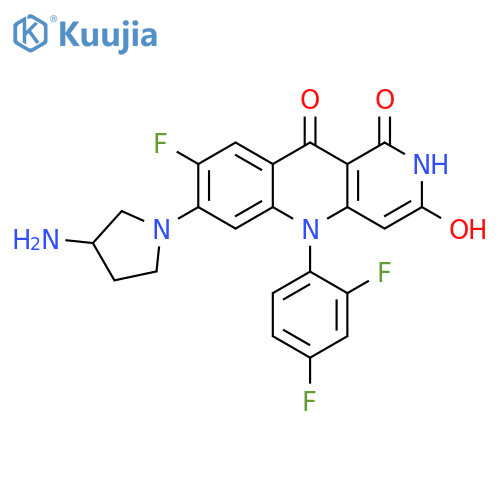 Benzo[b][1,6]naphthyridine-3,10(2H,5H)-dione,7-(3-amino-1-pyrrolidinyl)-5-(2,4-difluorophenyl)-8-fluoro-1-hydroxy- structure