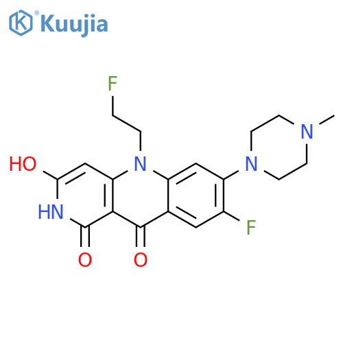 Benzo[b][1,6]naphthyridine-3,10(2H,5H)-dione,8-fluoro-5-(2-fluoroethyl)-1-hydroxy-7-(4-methyl-1-piperazinyl)- structure