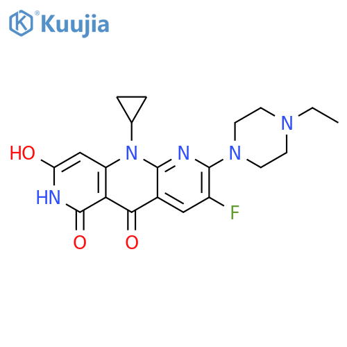 Pyrido[2,3-b][1,6]naphthyridine-5,8(7H,10H)-dione,10-cyclopropyl-2-(4-ethyl-1-piperazinyl)-3-fluoro-6-hydroxy- structure