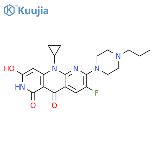 Pyrido[2,3-b][1,6]naphthyridine-5,8(7H,10H)-dione,10-cyclopropyl-3-fluoro-6-hydroxy-2-(4-propyl-1-piperazinyl)- structure